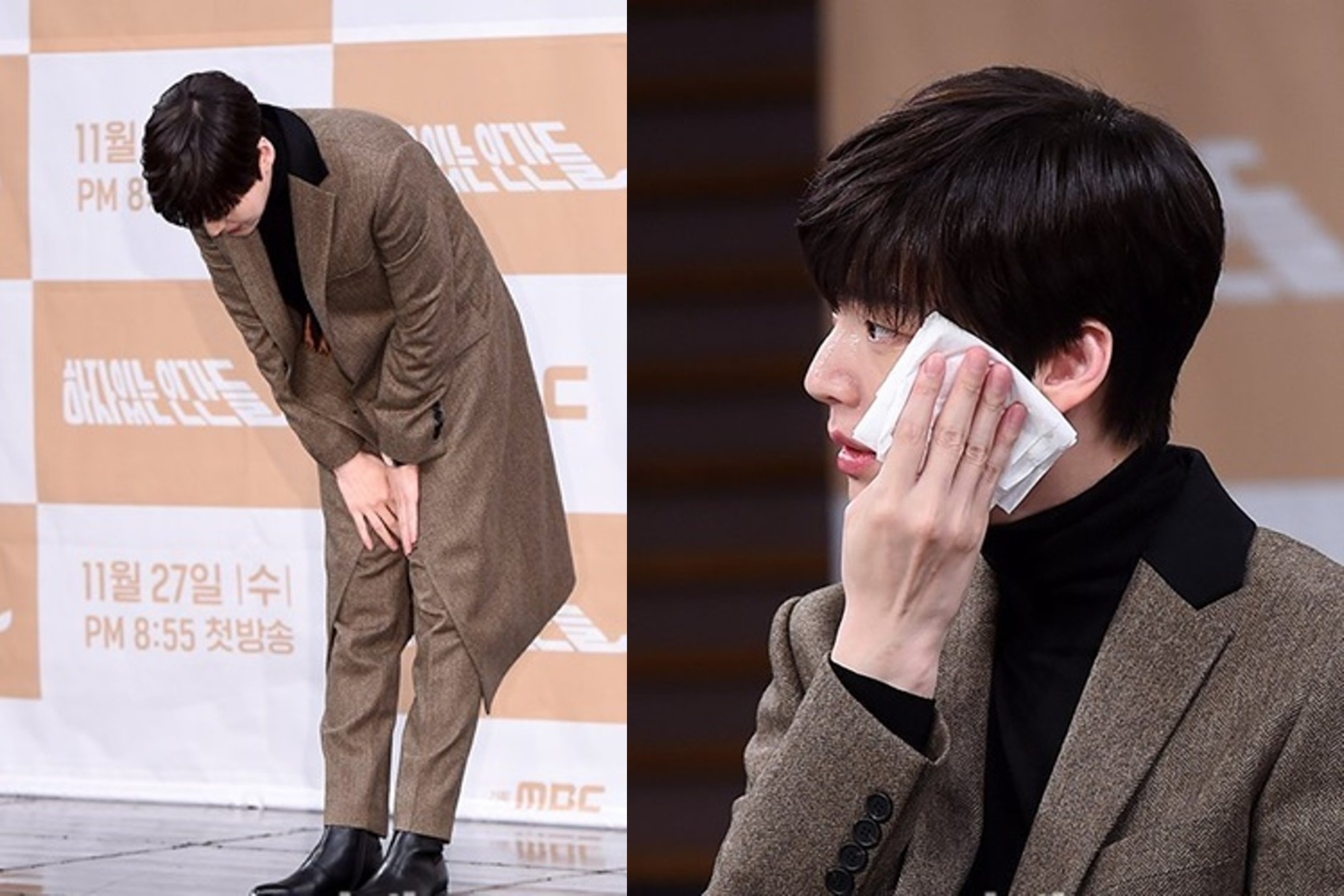 安宰賢今（27日）出席新劇   《有瑕疵的人們》記者會，首度在離婚風波後公開亮相。（翻攝自Naver）