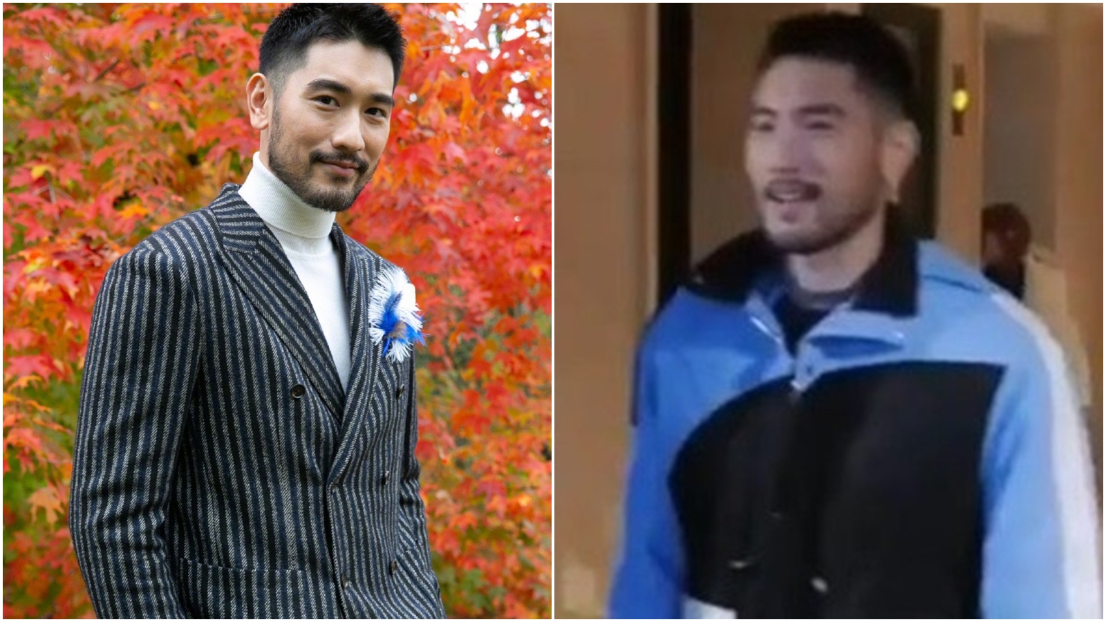 高以翔參加浙江衛視實境節目《追我吧》猝死，右圖為他穿著該節目的特製服裝。（圖／翻攝自微博／新浪娛樂）