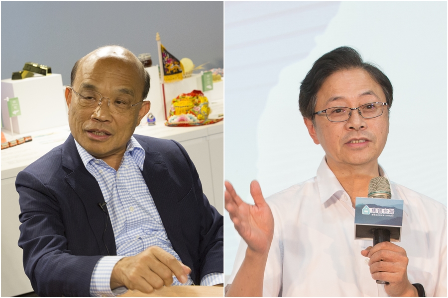 國民黨副總統參選人張善政（右圖）酸行政院長蘇貞昌（左圖）回去住院，引發爭議。（資料照）