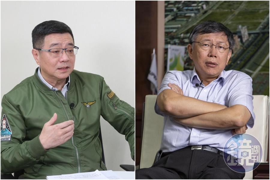 柯文哲（右圖）嗆卓榮泰（左圖）政治傲慢，考慮向支持者下令「不要投給小英」。（資料照）