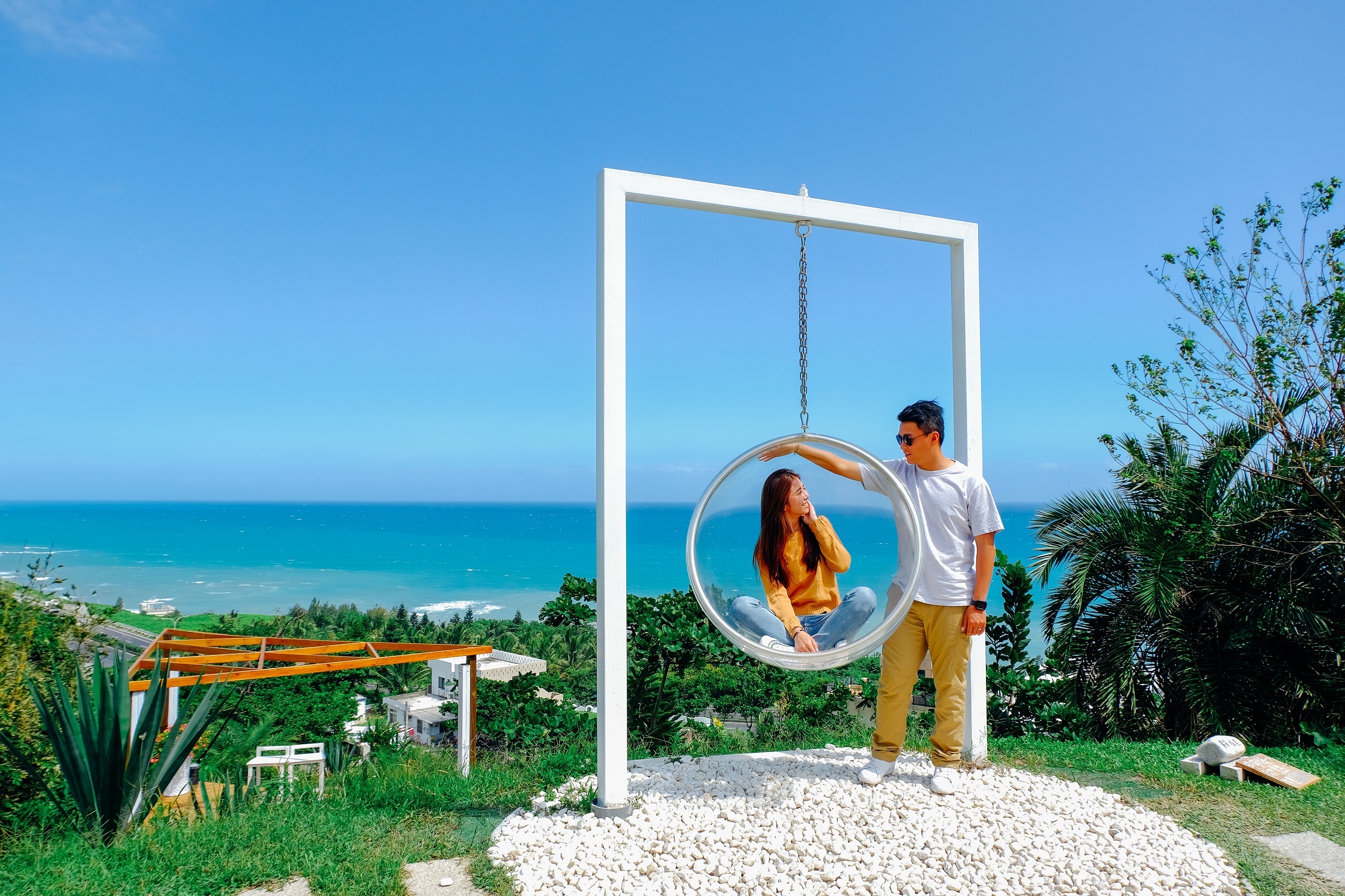 如此迷人的拍照美景，讓不少遊客慕名而來「山度空間」。