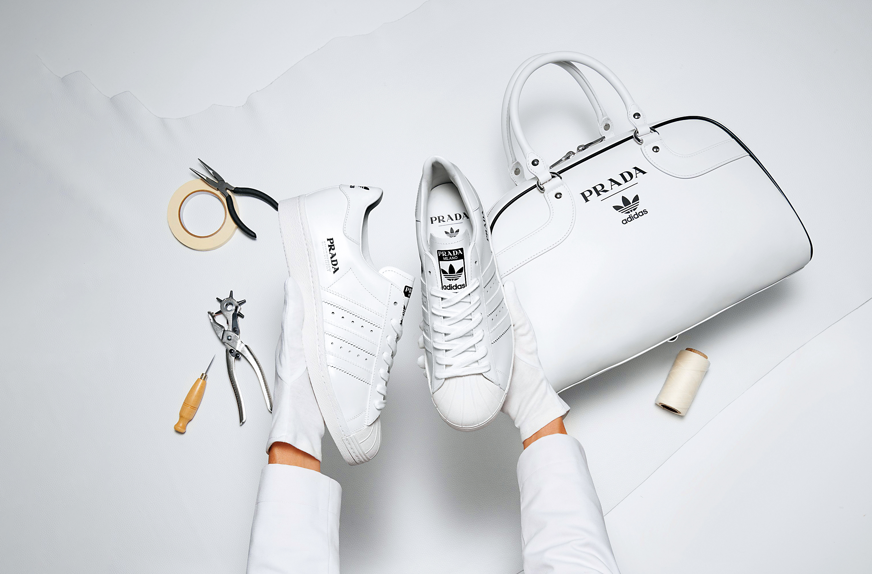 PRADA for adidas限量聯名系列，全台僅在台北新光三越A9館獨家販售。（PRADA提供）