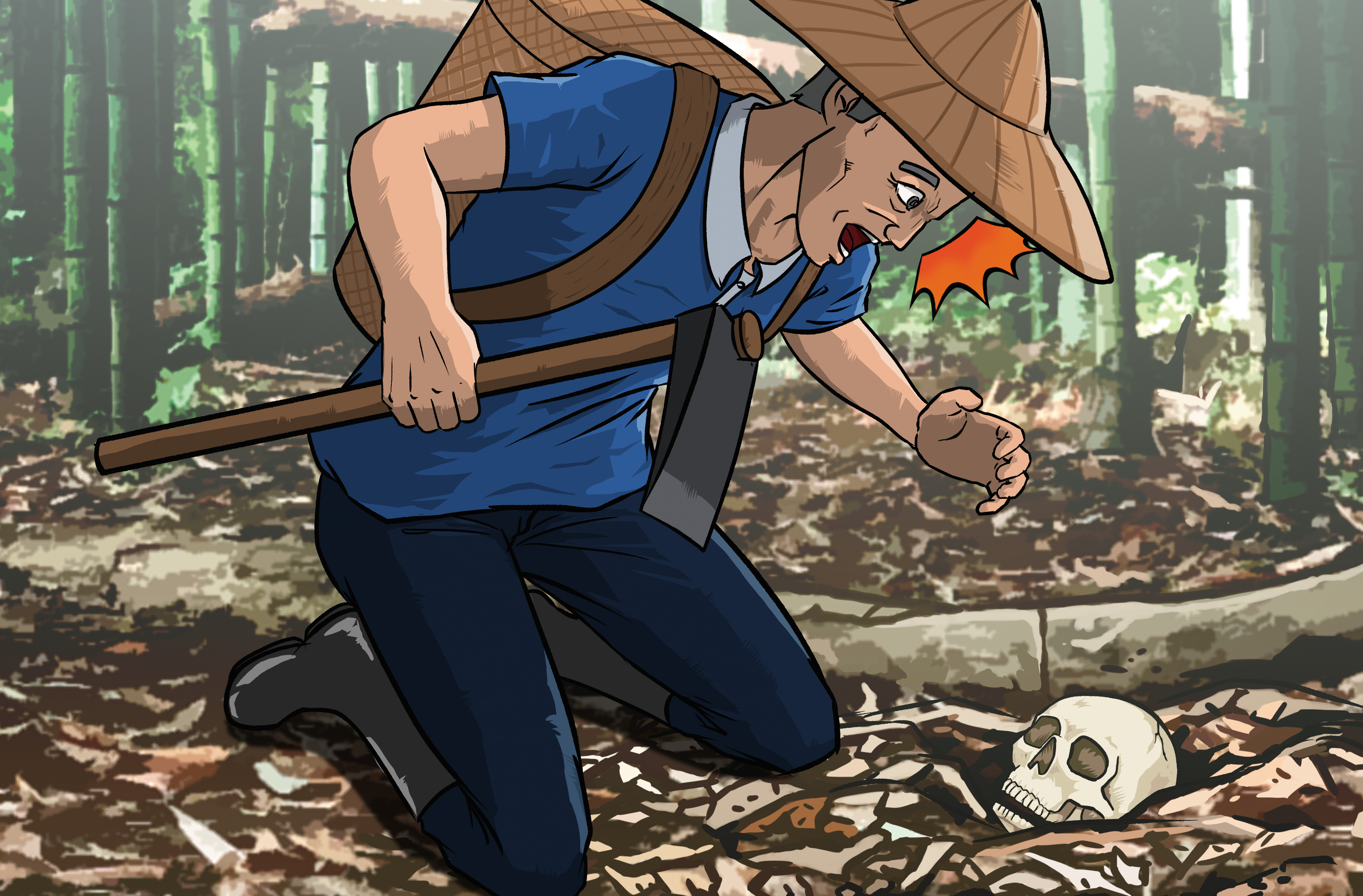 筍農到山區竹林採筍，赫然發現地上有顆骷髏頭。（圖為示意畫面）