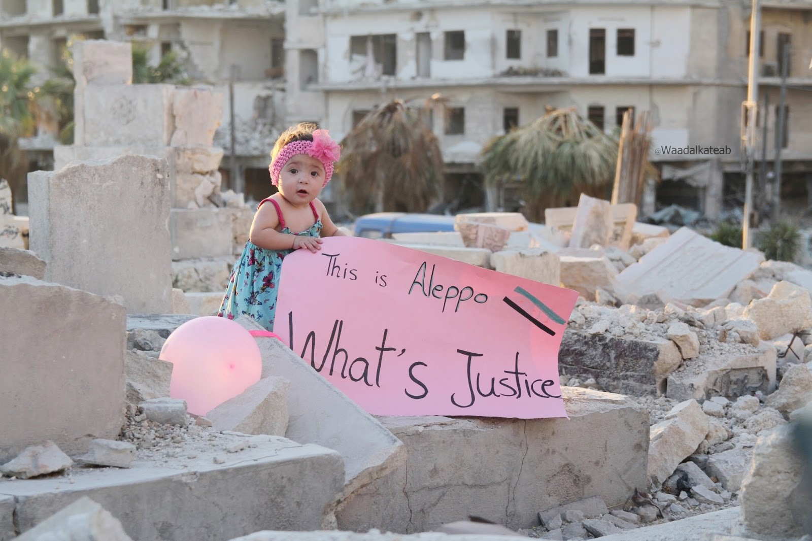 導演瓦黛卡提波在戰火中誕生的女兒莎瑪是爭取自由的見證者。（海鵬提供）