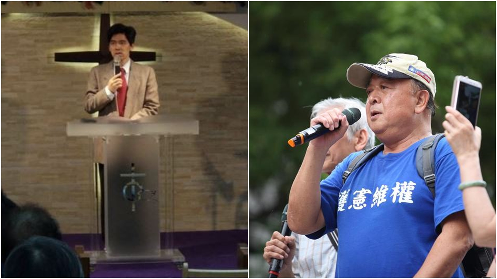 左正東（左圖）開出第一槍請辭獲准，成為首位因國民黨不分區名單而請辭獲准的黨務人士。右圖為吳斯懷。（合成圖，翻攝自左正東臉書）