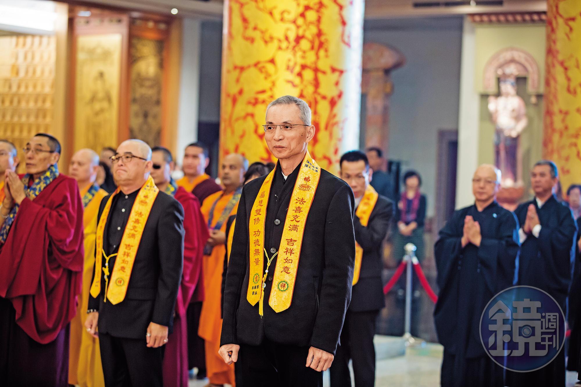 北海福座彌陀聖像開光大典，國寶集團總裁朱國榮難得公開現身參與。