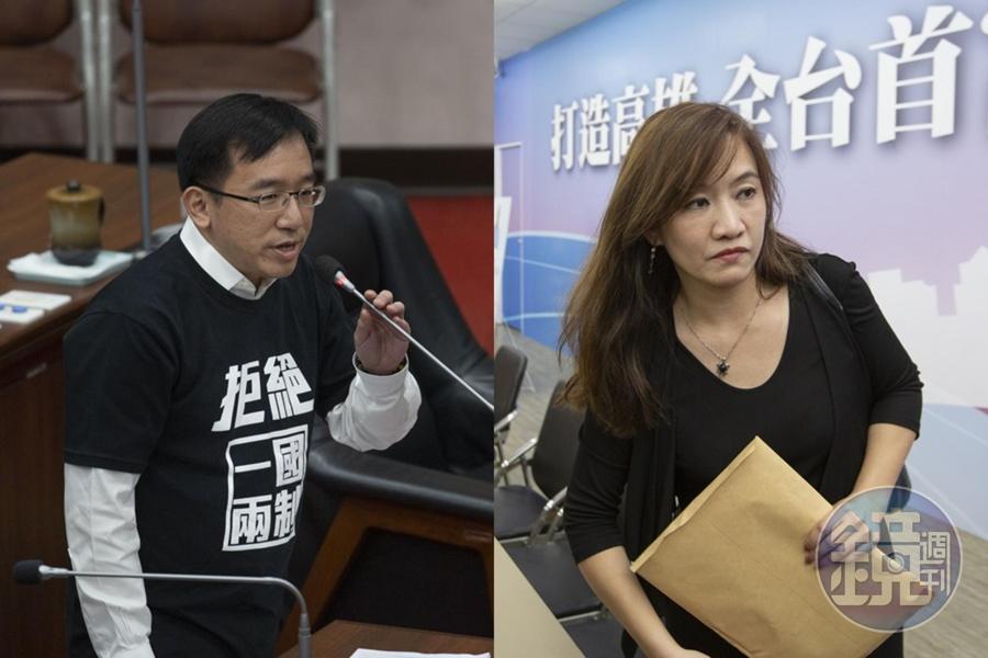 對於王淺秋請辭新聞局長轉任韓競辦發言人,陳致中(左)在臉書上表示,全高市府都在落跑。