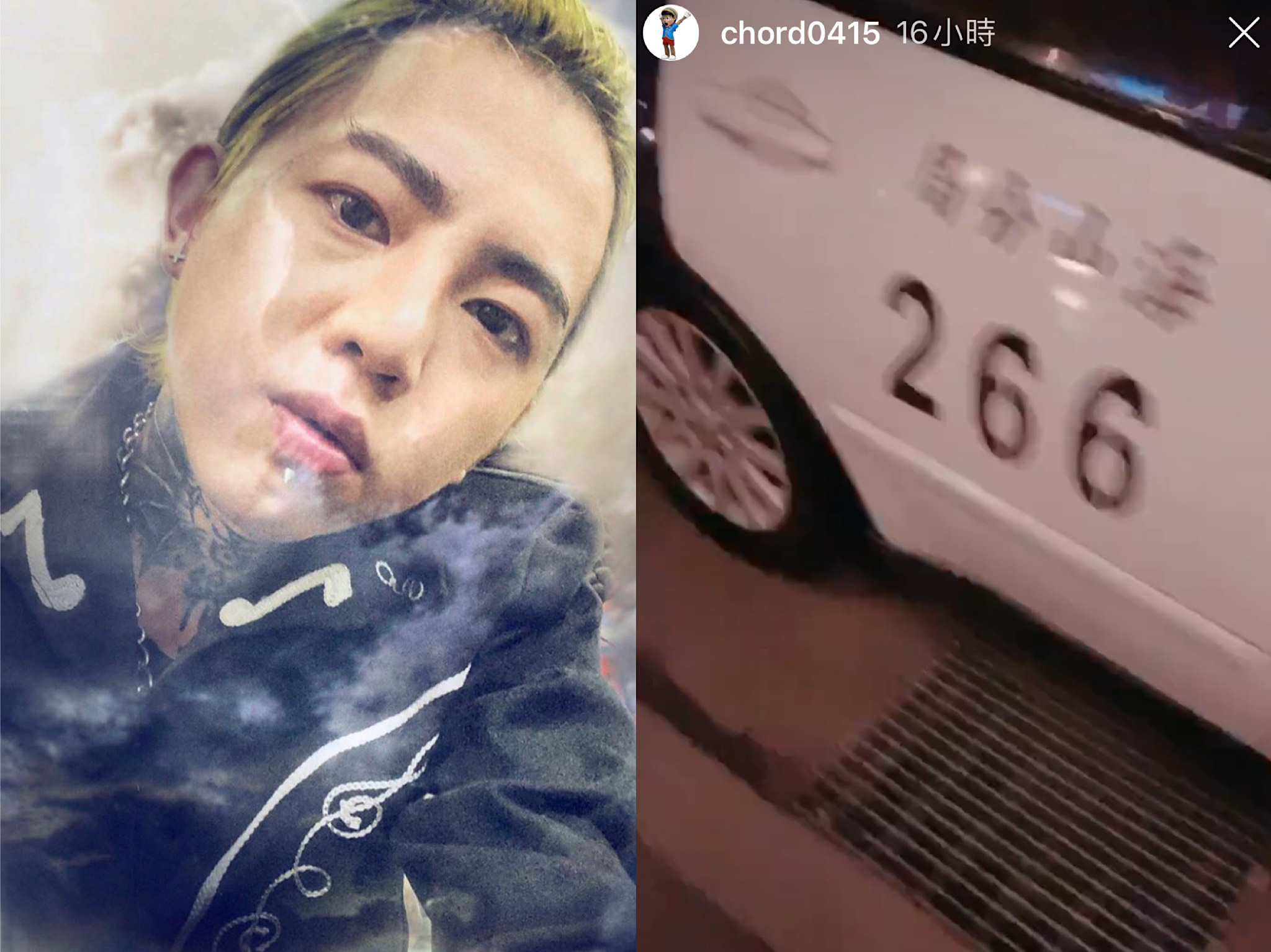 謝和弦將被警察帶回警局的過程上傳IG。（圖/翻攝自謝和弦IG）