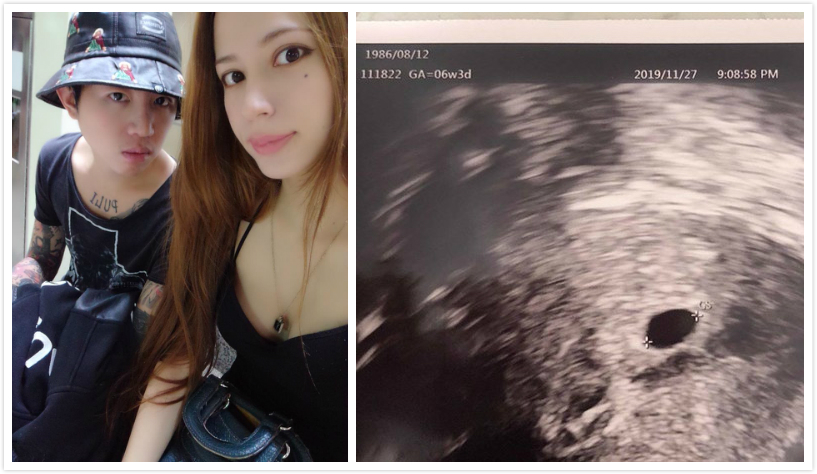 Keanna（右）檢舉老公謝和弦（左）吸大麻，謝和弦被捕交保後毫無悔意，她又貼了胎兒超音波照片在IG。（翻攝自Keanna臉書與IG）