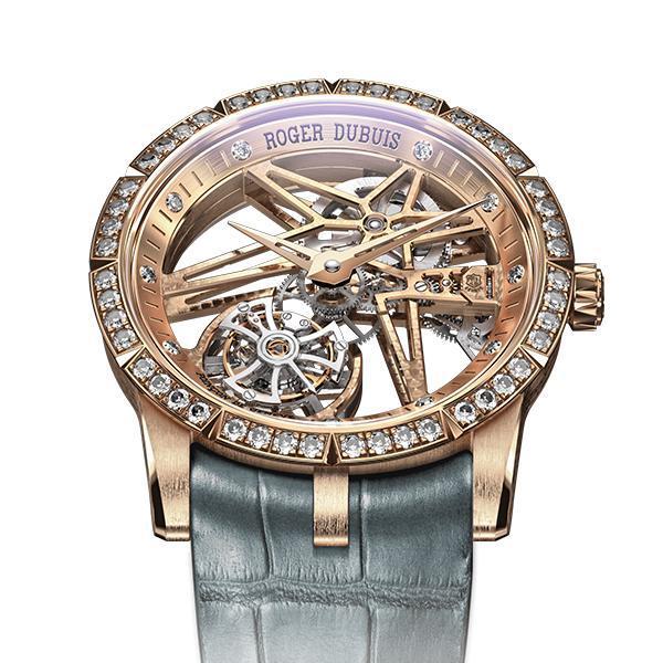 Excalibur  36 Astral Skeleton Single Flying Tourbillon- 錶徑36mm、玫瑰金材質、時間指示、飛行陀飛輪、日內瓦印記、建議售價NT$ 4,515,000。