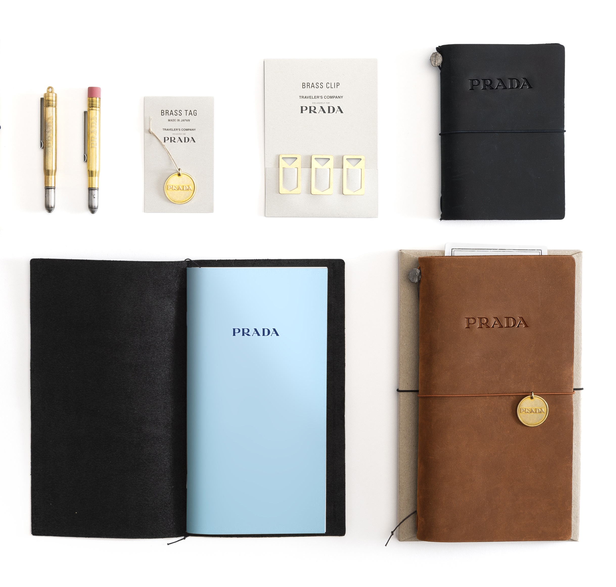 PRADA ESCAPE系列與日本文具品牌Midori合作推出有質感又好入手的文具用品。（PRADA提供）