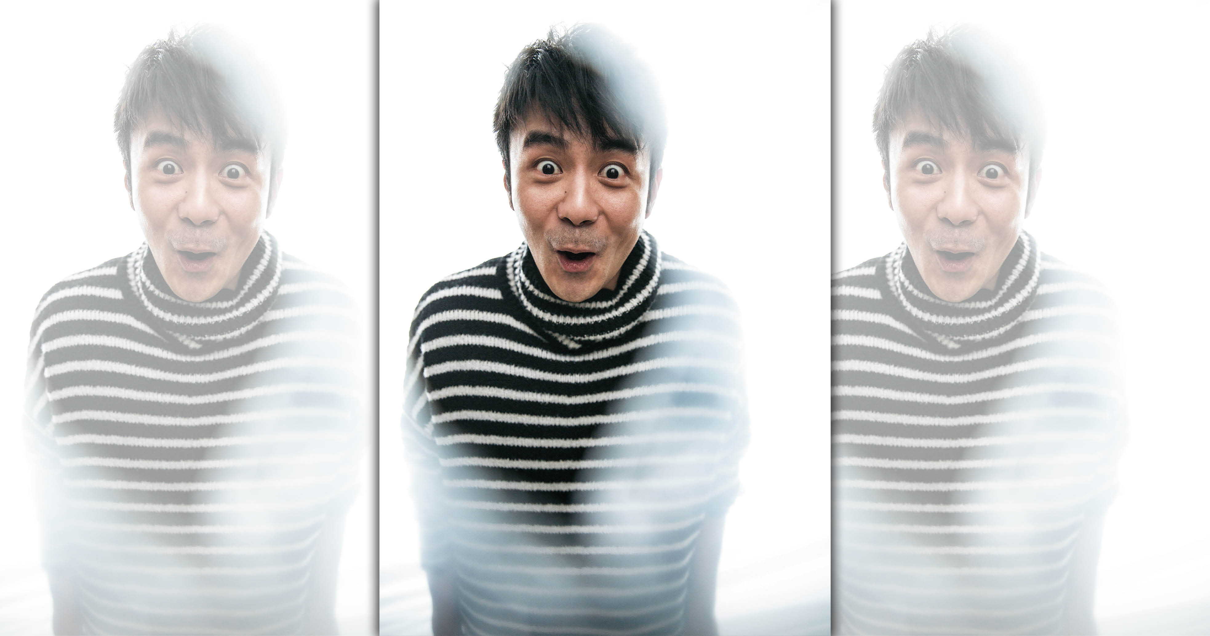 這個誇張的表情，比較接近章立衡在大眾媒體前的形象，但他強調並沒有誇張，「也不是說我特別，你看到就是平常的我。」