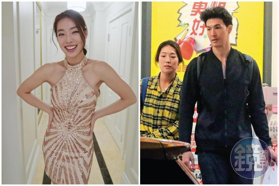 本刊直擊錦榮帶著長相清秀、長腿纖細,身高約莫172公分的新歡Kirstin Leigh一起騎YouBike、快走。(左圖翻攝自Kirstin Leigh IG)