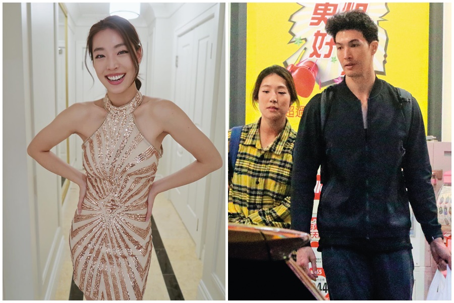 本刊直擊錦榮帶著長相清秀、長腿纖細，身高約莫172公分的新歡Kirstin Leigh一起騎YouBike、快走。（左圖翻攝自Kirstin Leigh IG）