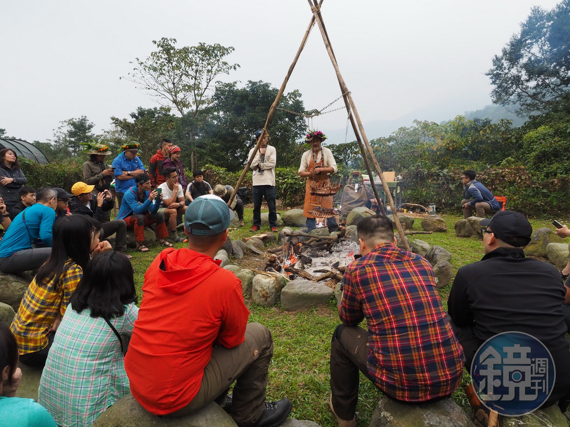 Morakniv Adventure taiwan 2019會場升起營火，是聚會也是煮食空間。