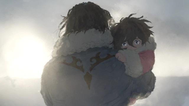 一心求死的男人撿到小女嬰，《鹿王》改編動畫電影預計明年上映。 （2020「鹿の王」製作委員会）