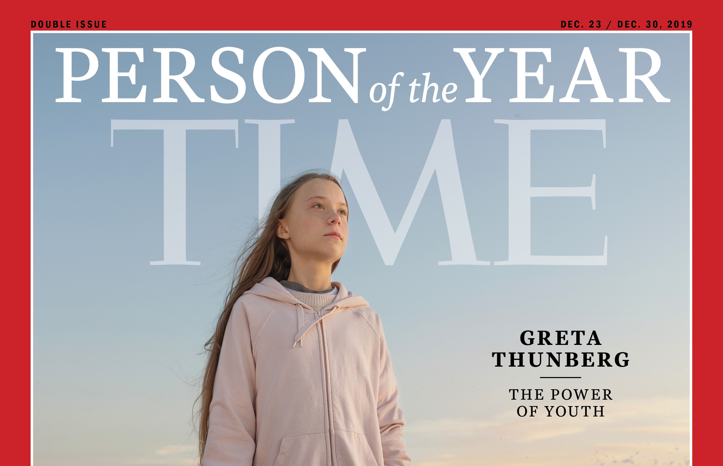 《時代雜誌》2019年風雲人物，最後由瑞典少女桑柏格（Greta Thunberg）獲選。（翻攝自《時代雜誌》）