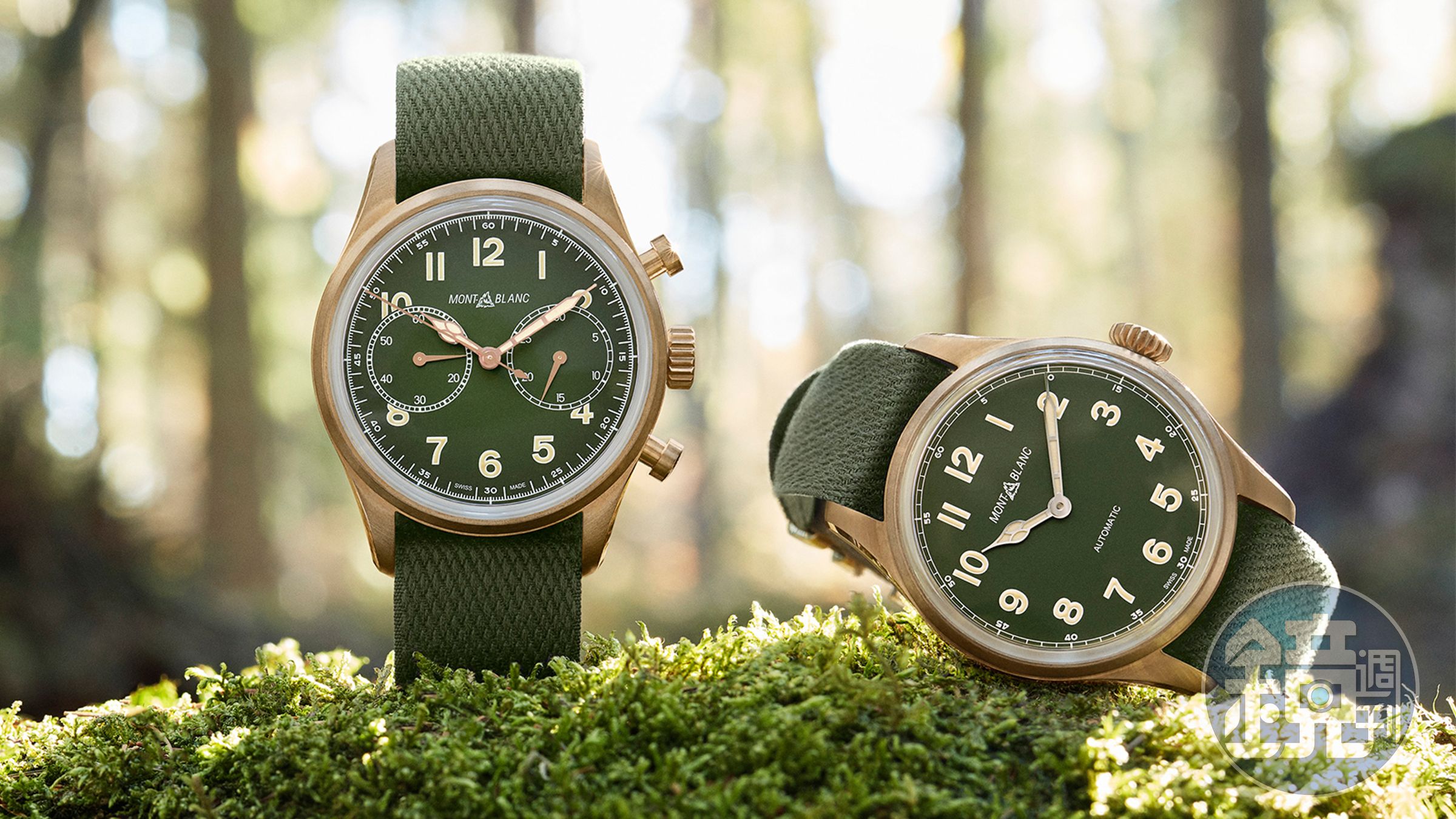 計時碼錶-錶徑42mm、時間指示、計時碼錶功能、自動上鏈機芯、建議售價NT$ 163,800（左）| 兩針款-錶徑40mm、時間指示、自動上鏈機芯、建議售價NT$ 101,000（右）