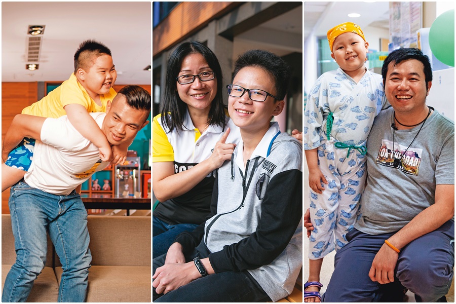 愛澄（右圖）、洋洋（左圖，麥當勞叔叔之家提供）和義牧（中）3個家庭，都曾自外地遠赴台北就醫，所需要的交通和住宿費，都讓健康的成本高過其他人。