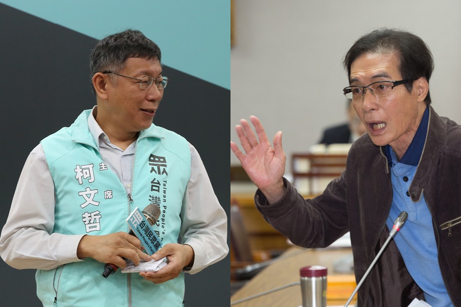 台北市長柯文哲近日把砲口對向高雄財政問題,引發高雄市前勞工局長鍾孔炤(右)不滿。圖為資料照。