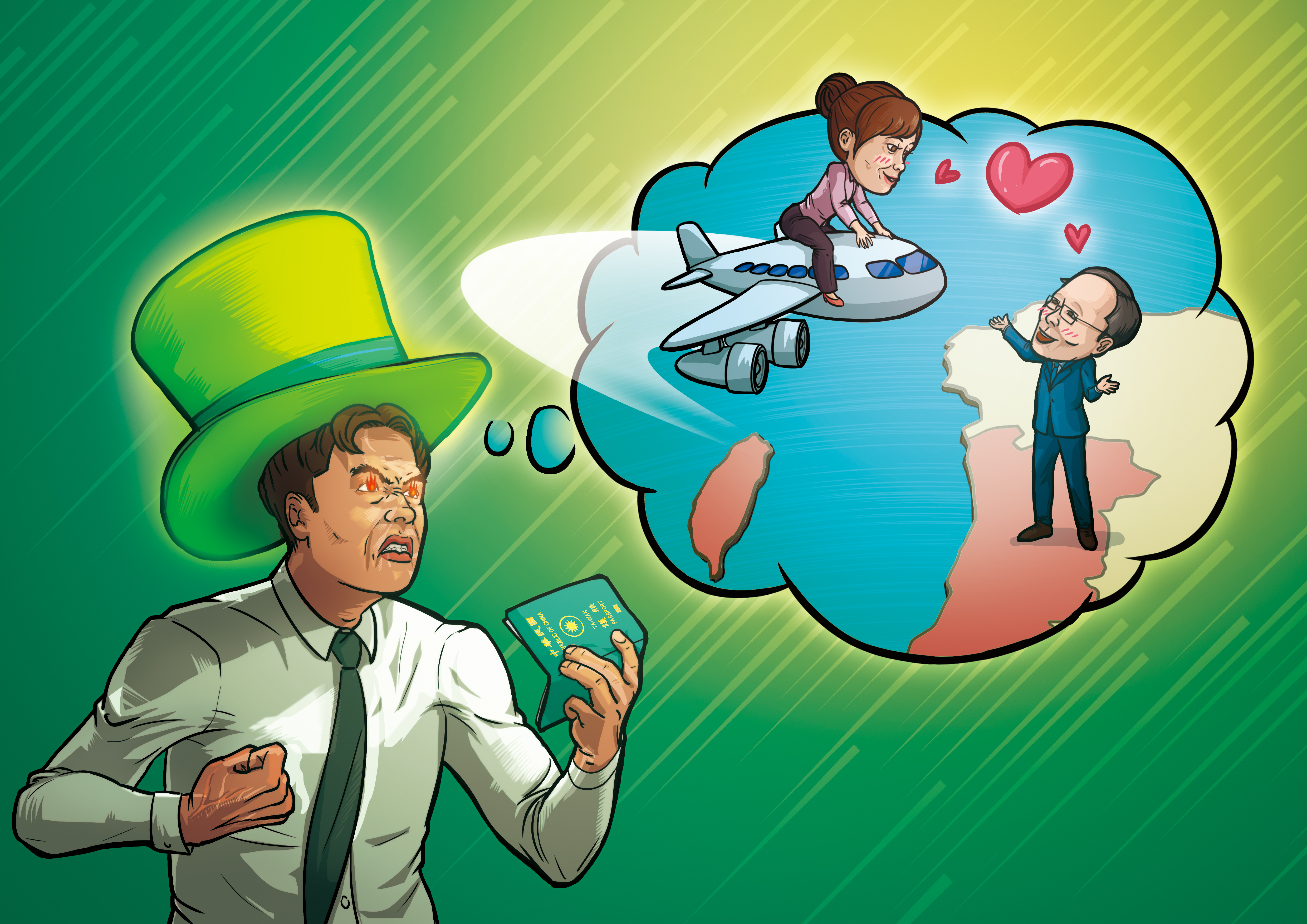 巴西辦事處代表何建功的昔日部屬，在幫老婆辦護照時，意外發現老婆曾8度飛葡萄牙幽會，追問下才知道她曾是何建功的小三。