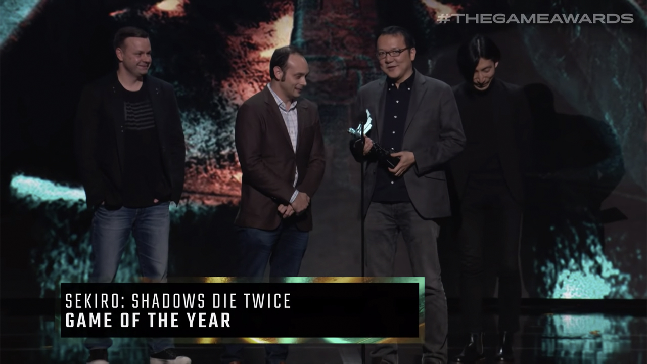 年度最佳遊戲頒給了《隻狼:暗影雙死》。(翻攝自thegameawards YouTube頻道)