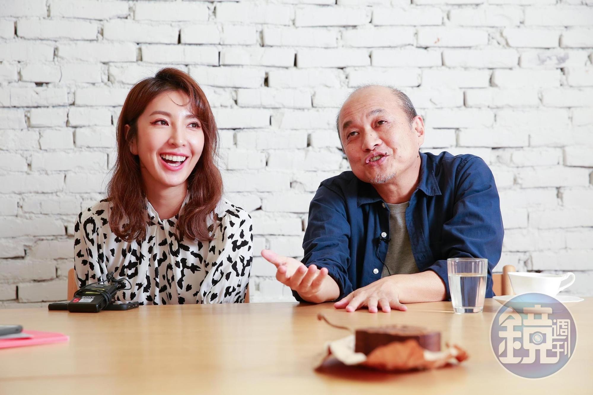 鄭文堂（右）以怪咖形容姚淳耀，笑談2人互動，一旁楊謹華（左）聽了也覺得有趣。