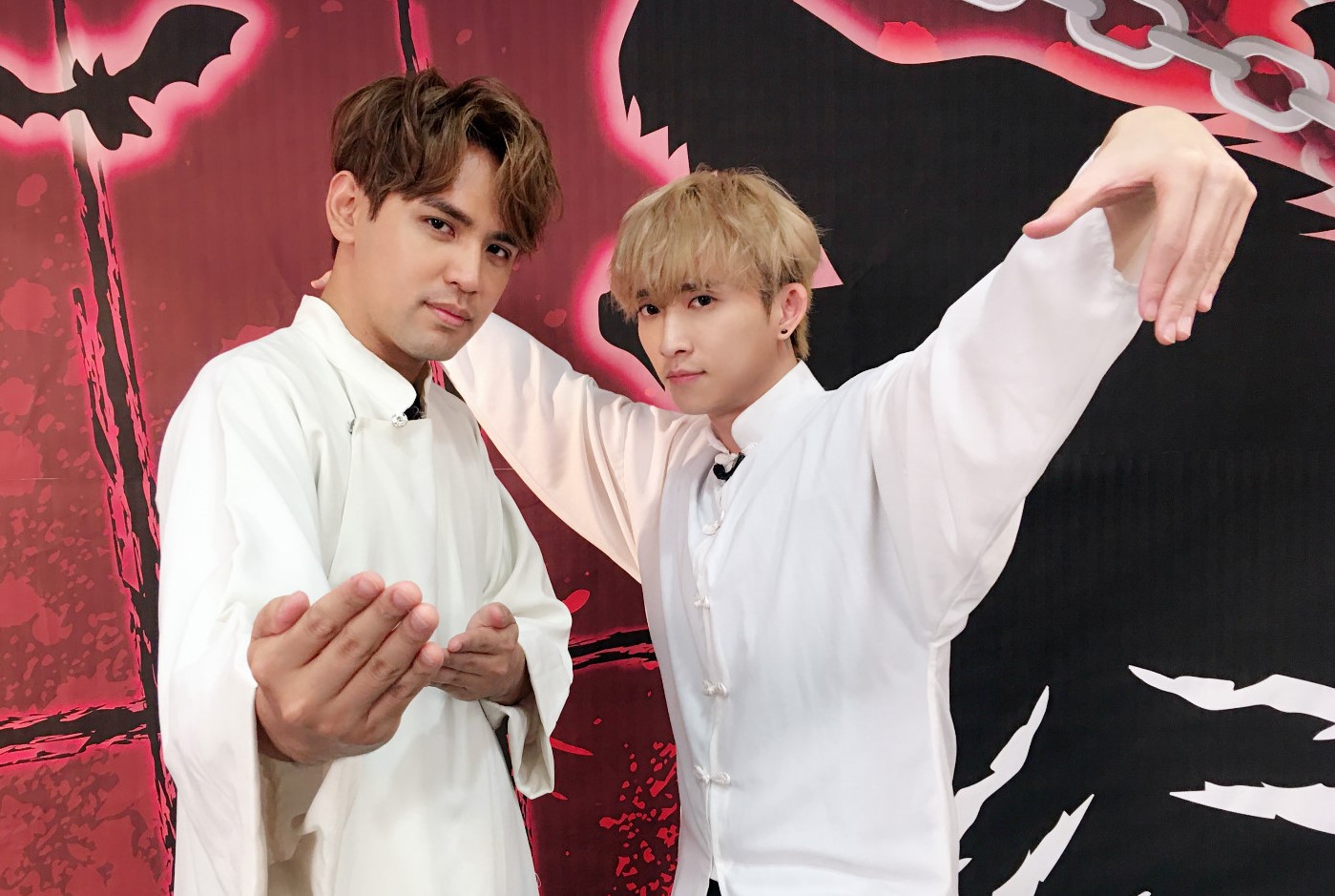 「娛樂百分百」製作單位再推新單元「師父 零九救我」，由狼人殺高玩陳零九、邱鋒澤擔任主持人。（八大提供）