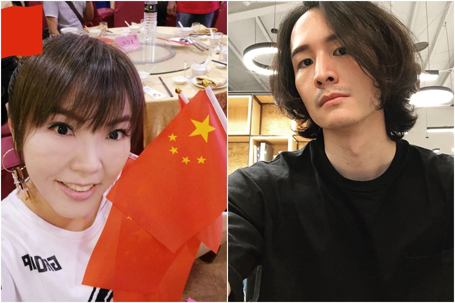 波特王撩總統影片風波延燒，親中藝人劉樂妍（左）也發表看法。（翻攝自劉樂妍、波特王臉書）