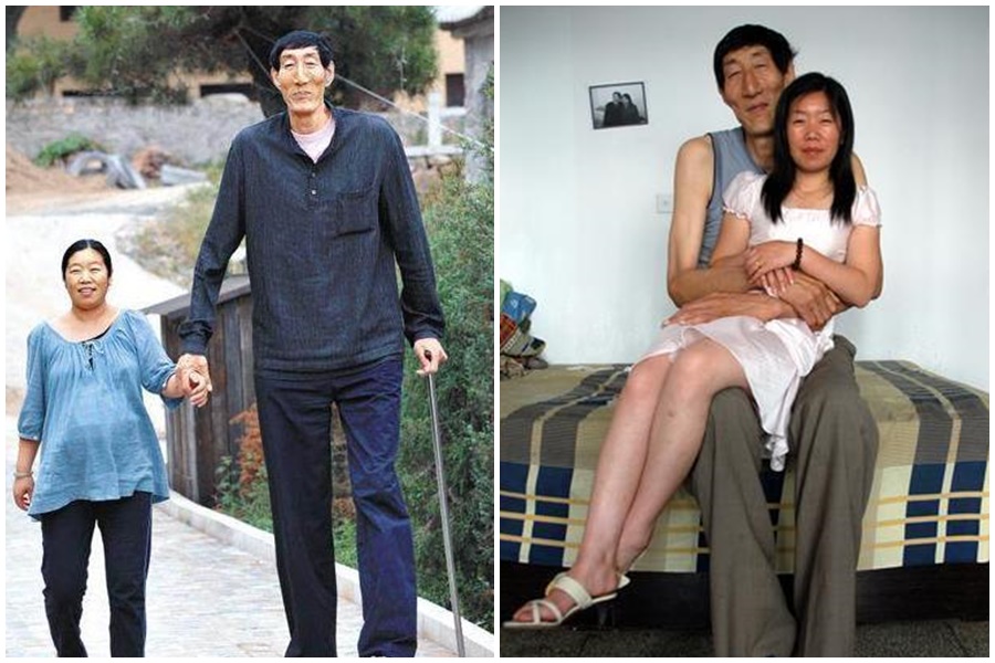 中國巨人鮑喜順中年覓得真愛，與小28歲的老婆結婚。（翻攝自網路／百家號／祖上務農）