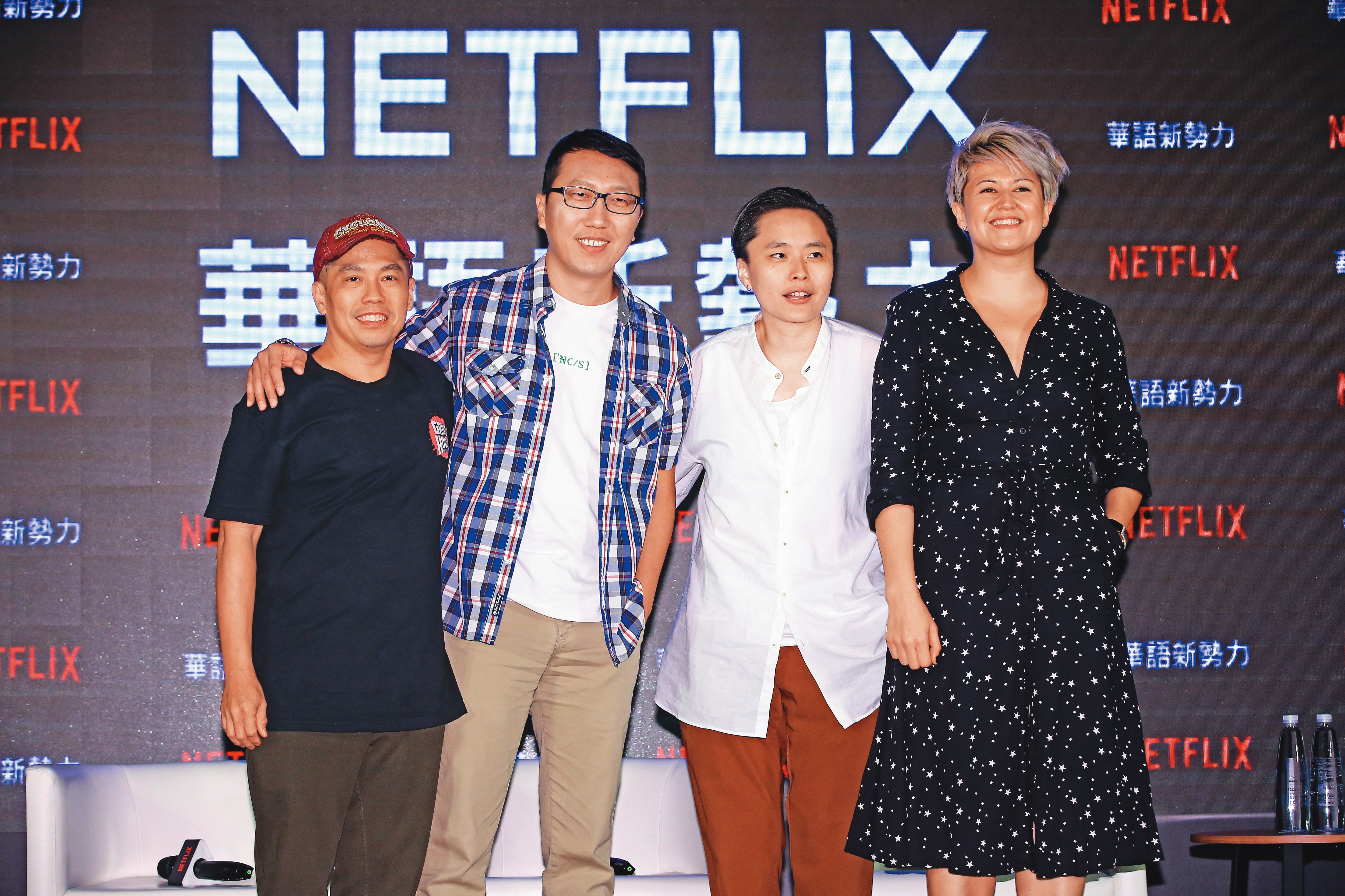 Netflix前國際原創總監Erika North（右起），攜手導演陳映蓉、吳子雲、何宇恆打造3部華語原創影集。