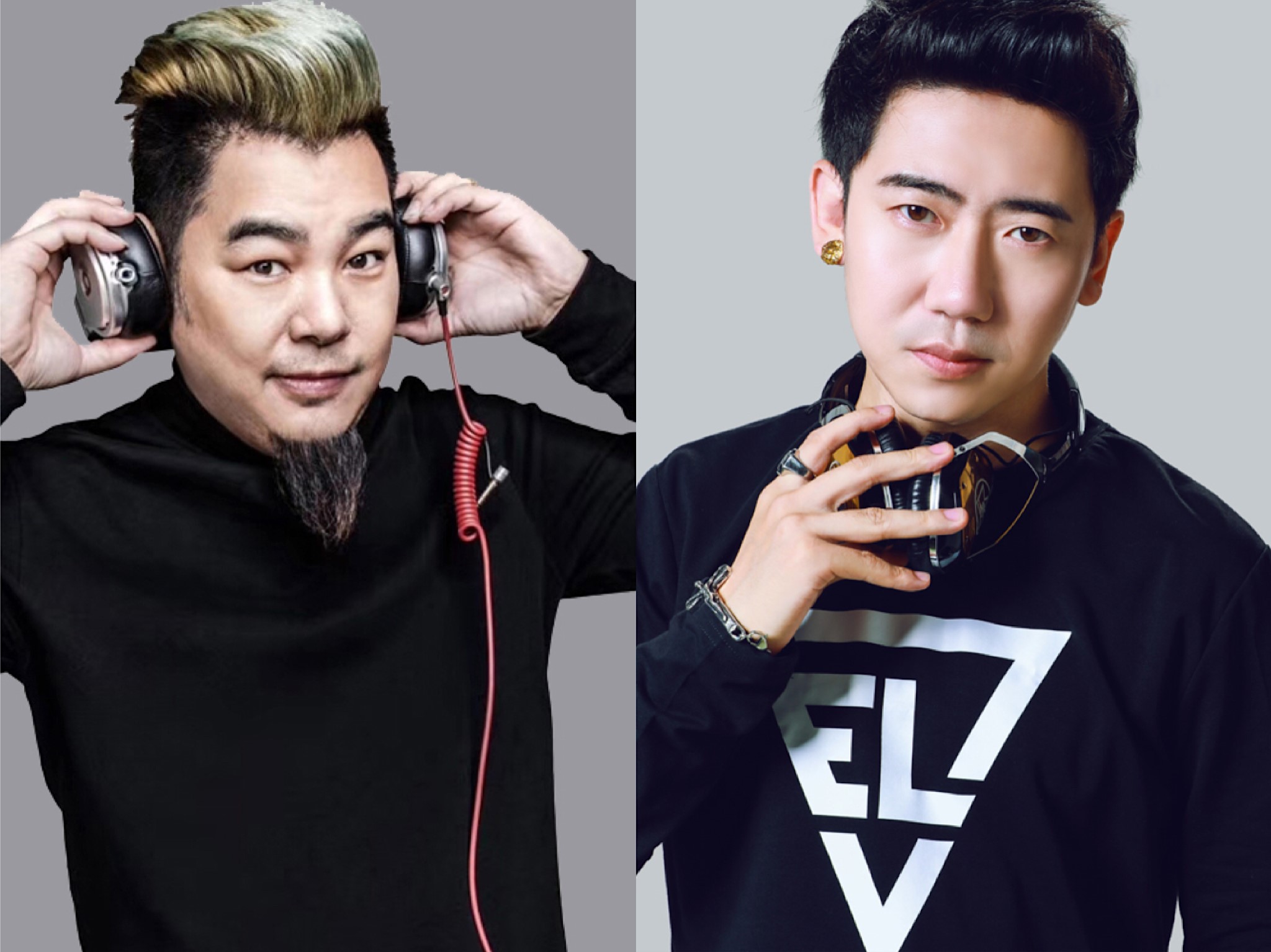 羅百吉（左）、王繹龍兩人將在大陸共同舉辦巡迴電音派對。（洹國際文化提供）