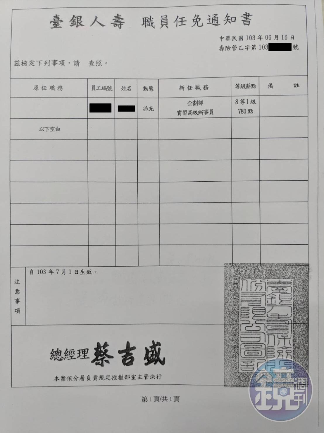 台銀人壽遭爆有人員商調根本不符公務員資格。