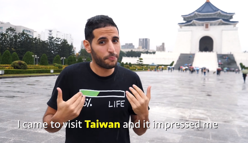 千萬網紅雅新在臉書上po出一段約3分鐘實地介紹台灣的影片，短短3個多小時，已經超過67萬人次觀看。（Nuseir Yassin）