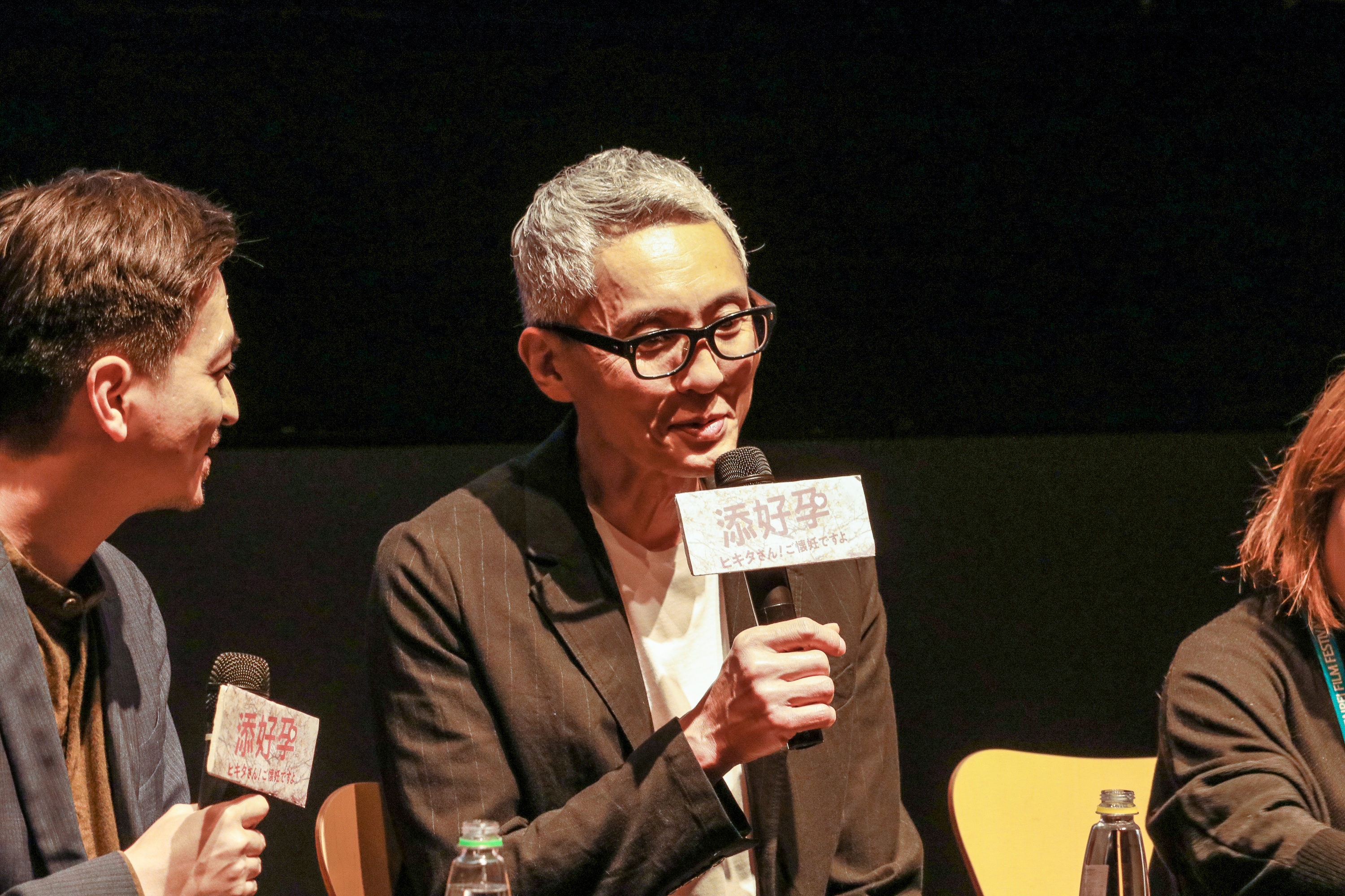 日本男星松重豐來台為電影《添好孕》與觀眾面對面。（天馬行空提供）