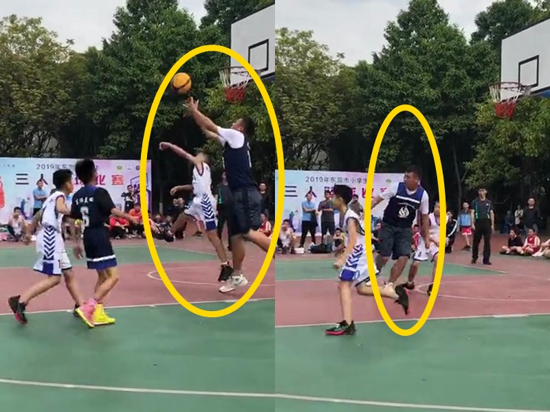 小學生鬥牛賽，一名選手身高直逼200公分，引發熱議。（圖翻攝自微博）