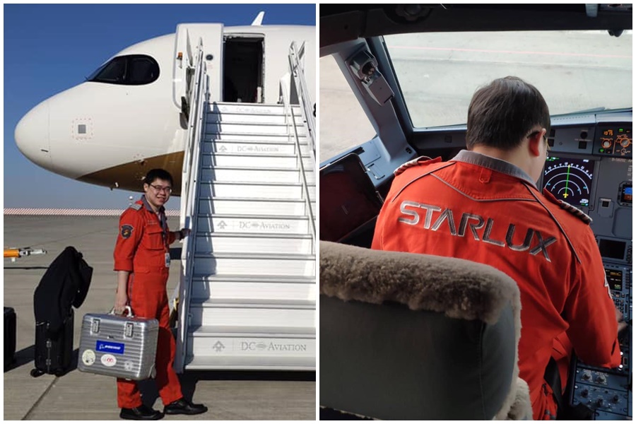 星宇航空二號機，由董事長張國煒親自駛回。（翻攝自星宇航空臉書）