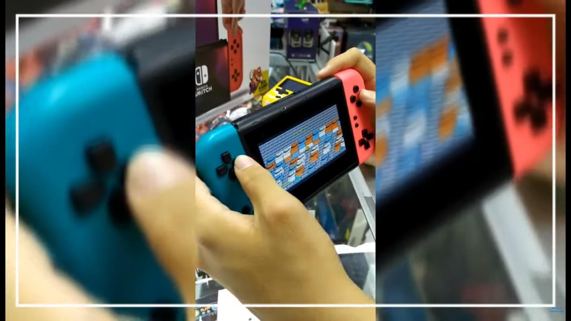 Smitch造型神似Switch，但機身較厚、螢幕較小，手把也少了蘑菇頭。（翻攝自Won't Grow Up YouTube頻道）