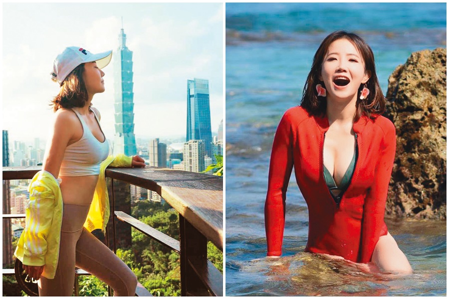 謝忻熱愛戶外運動,曾到小琉球學潛水、秀出渾圓雪乳。(翻攝自謝忻臉書、IG)