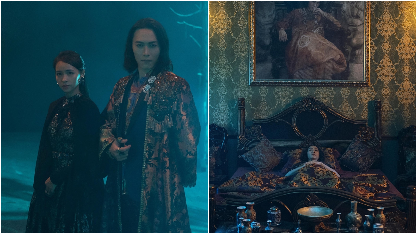 《彼岸之嫁》中鬼霸王林天青地獄住所華麗又詭異。（Netflix提供）