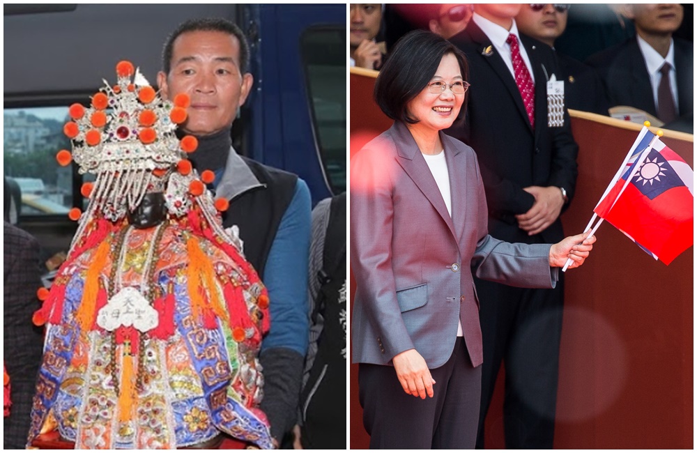 北港朝天宮董事長蔡咏鍀（左圖）表態力挺蔡英文。