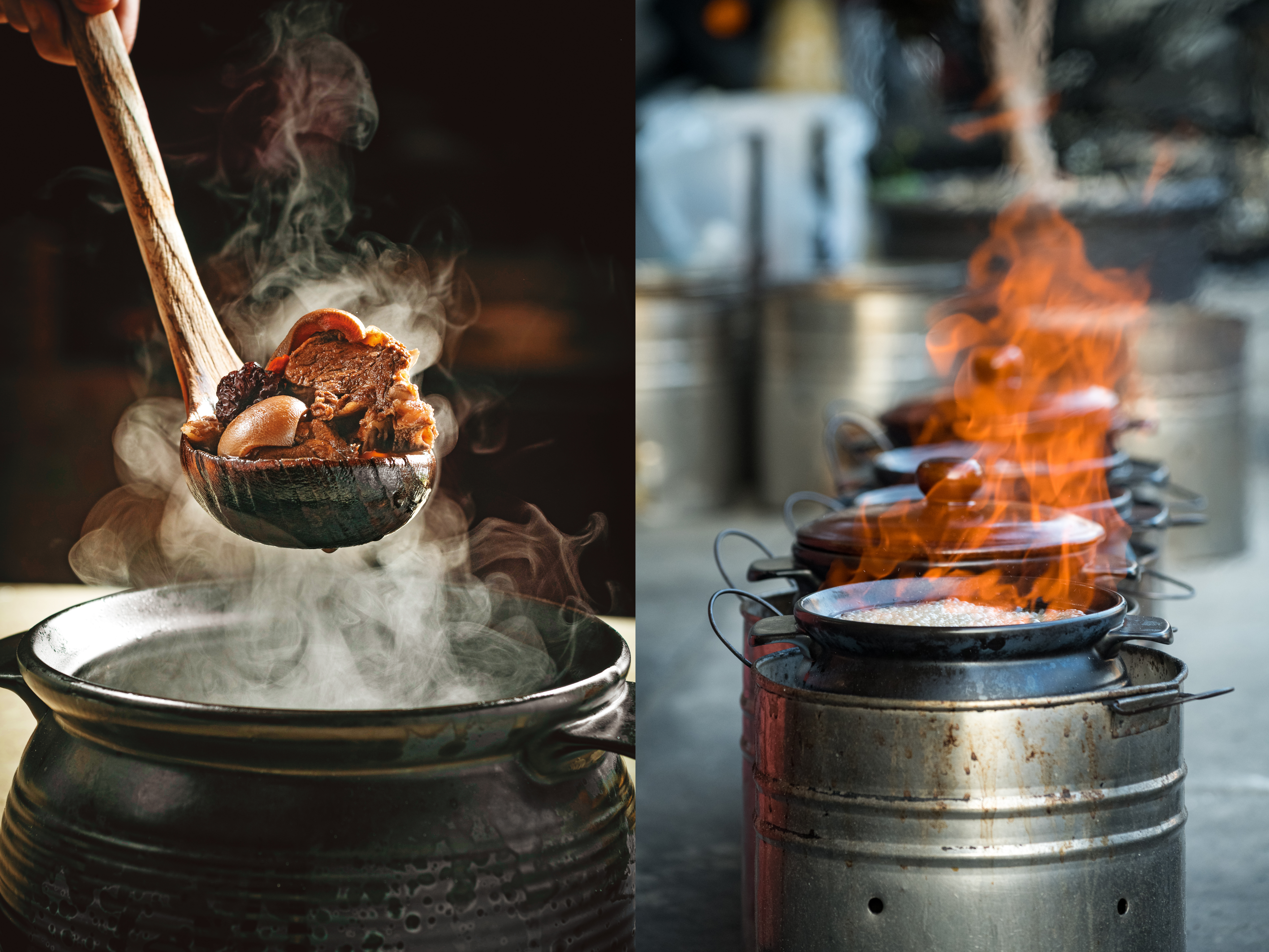 台中的「冠鴻羊雞城」用三瓶米酒燒一鍋湯，重本打造清甜藥膳湯。