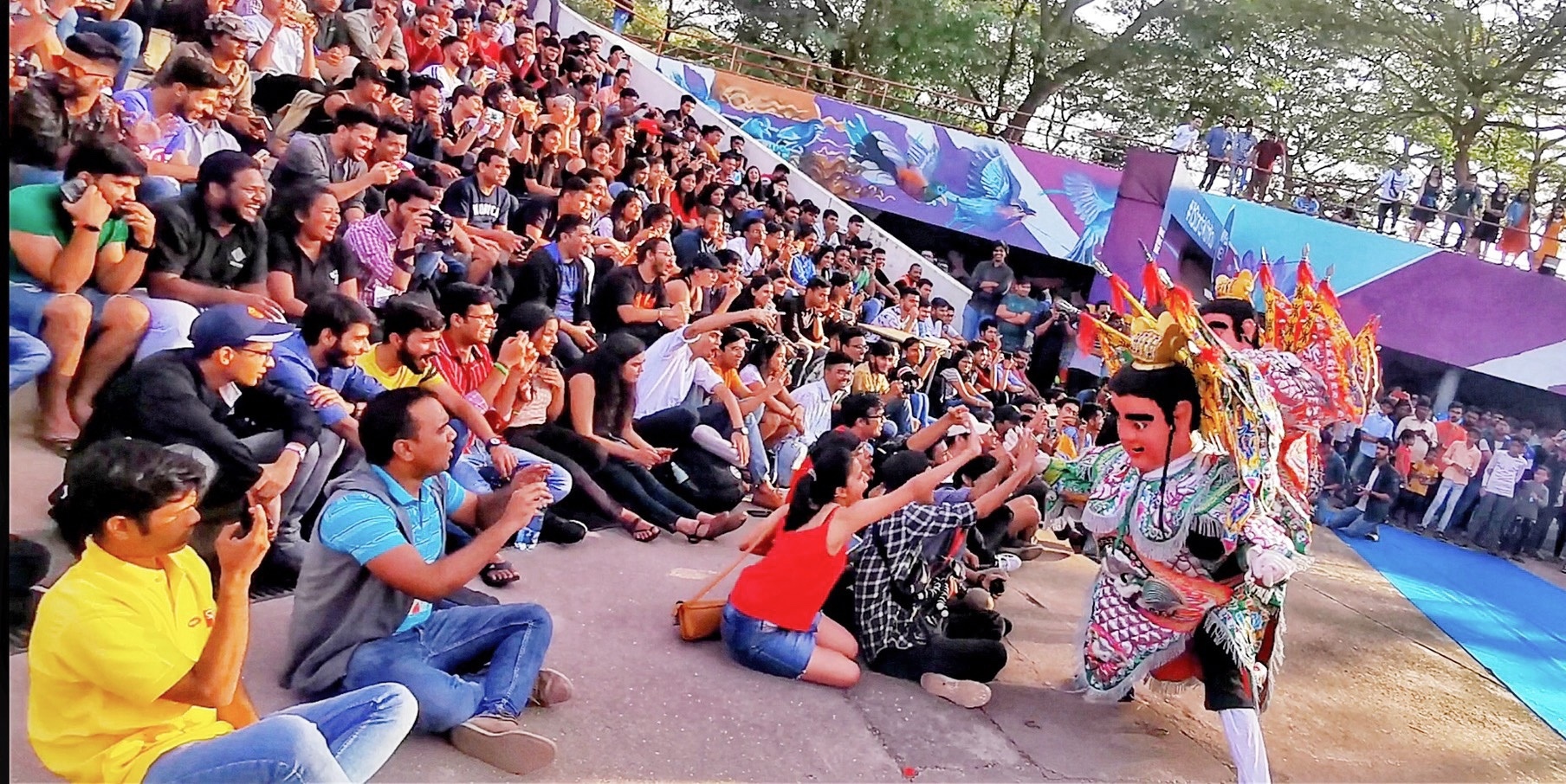 九天民俗技藝團前往印度孟買演出，首演即獲得熱烈回響。（文化總會提供）