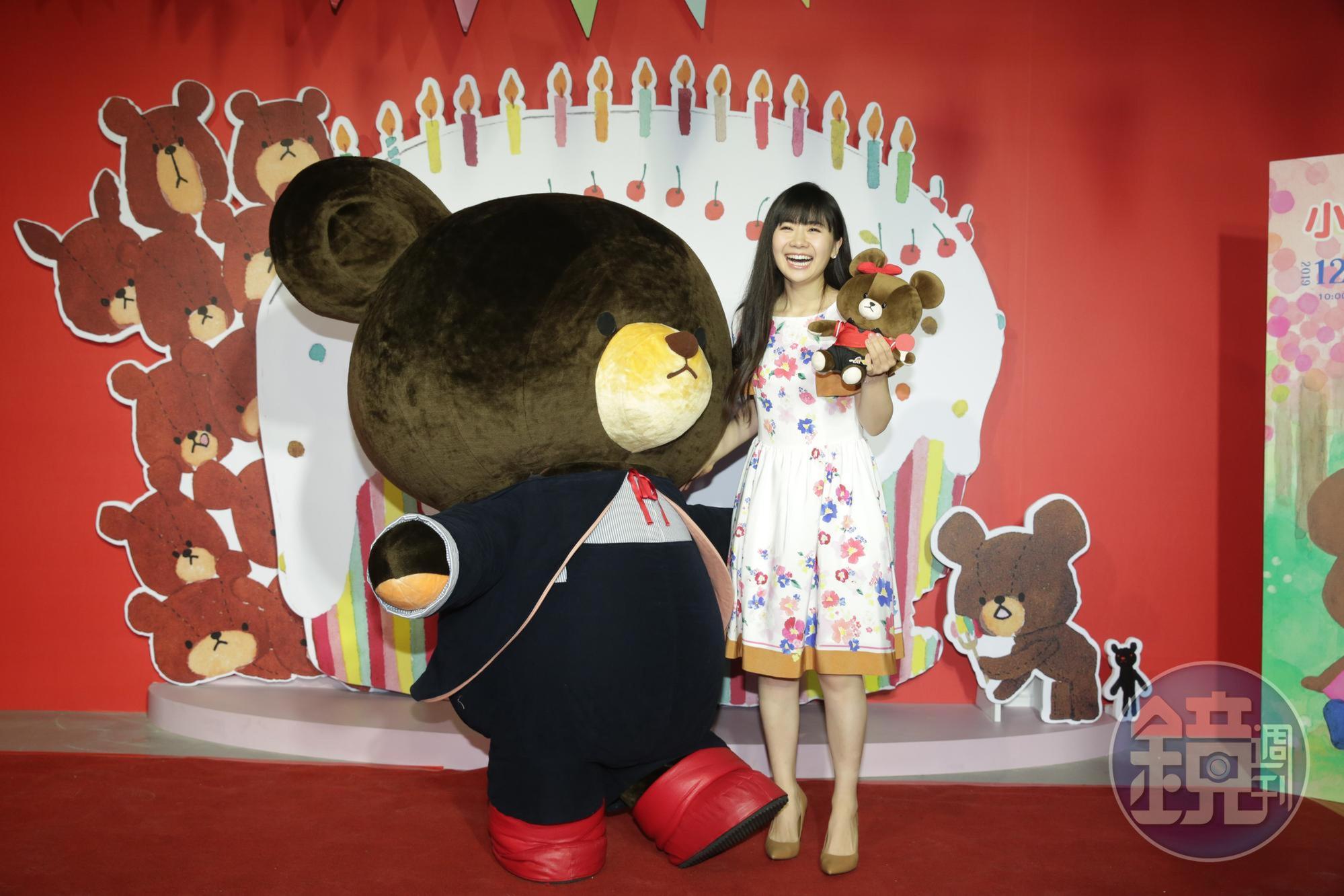 福原愛說自己從大學時就很喜歡小熊學校,知道要在台灣辦展,立刻向經紀人說:「我要去!」