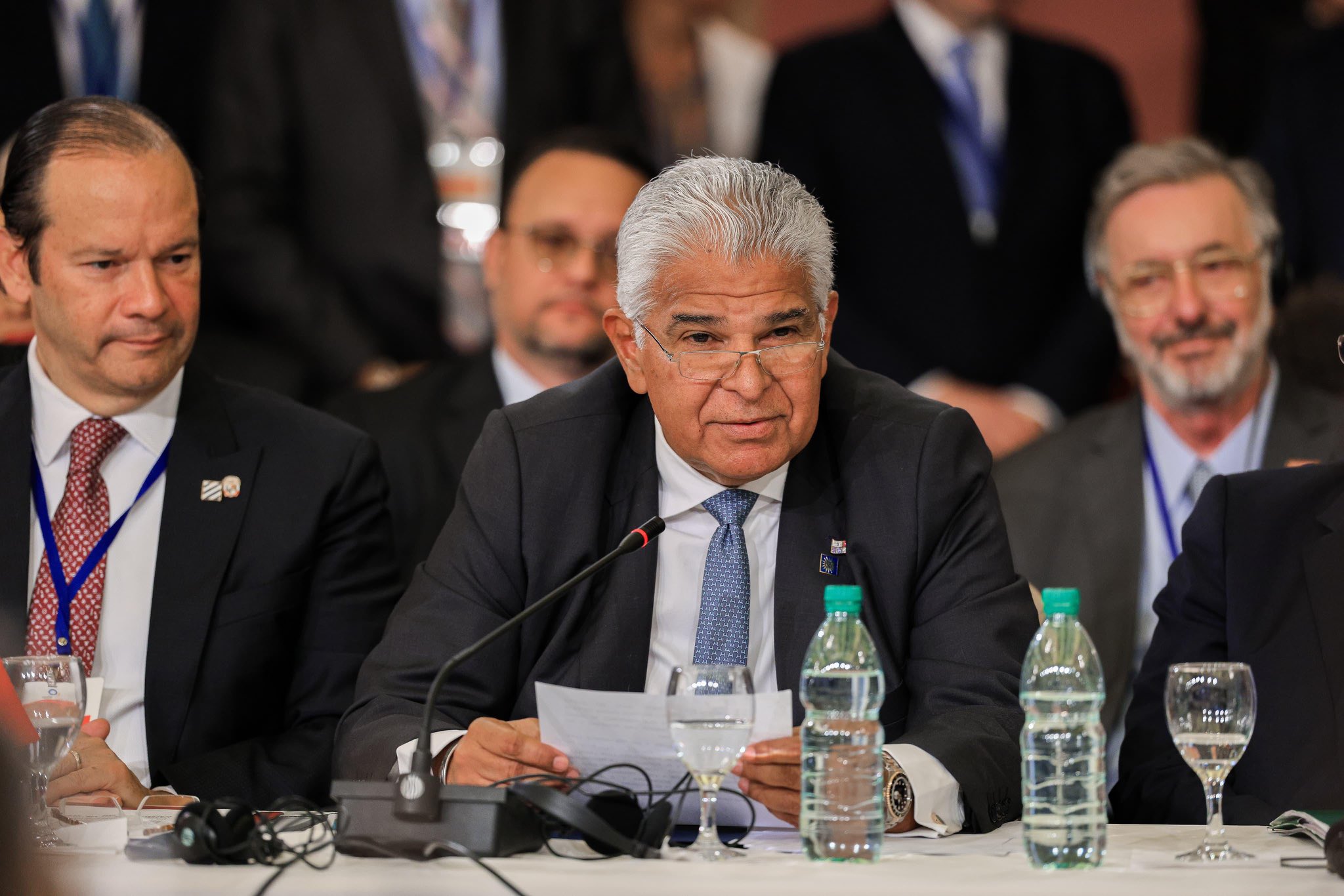 巴拿馬總統穆里諾（Jose Raul Mulino）強力反擊美國總統川普（Donald Trump）的「奪回巴拿馬運河」計畫。（翻攝自X@JoseRaulMulino）