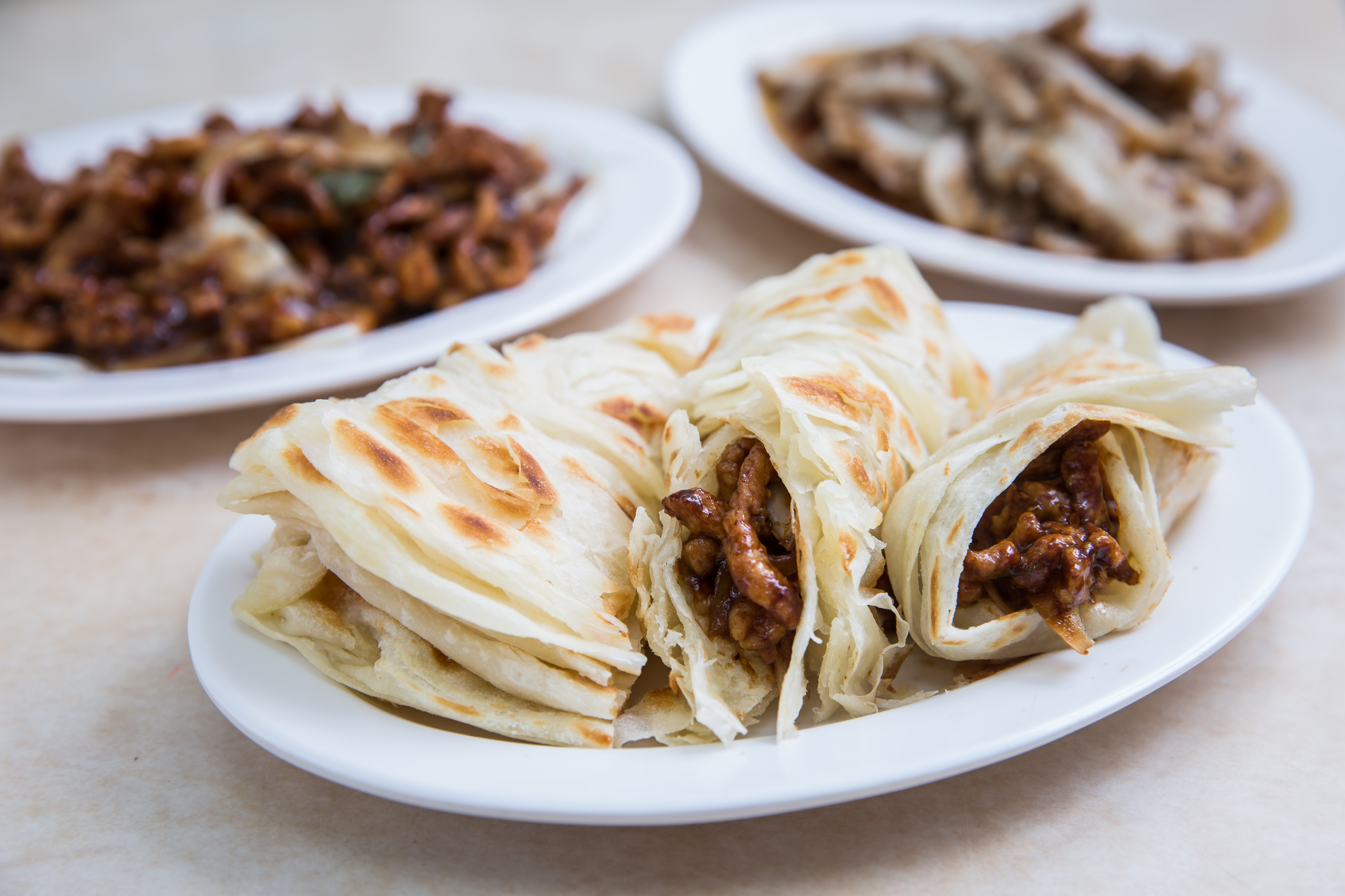 為了不吃牛肉的客人,穆記還推出現炒的京醬豬肉絲配斤餅。(190元/份)