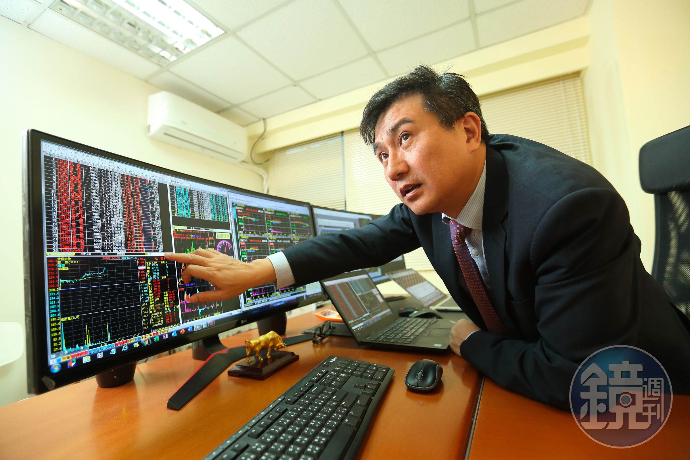 楊雲翔以23日指數移動平均線作為成本線，進行移動式停利，賺取短波段行情。