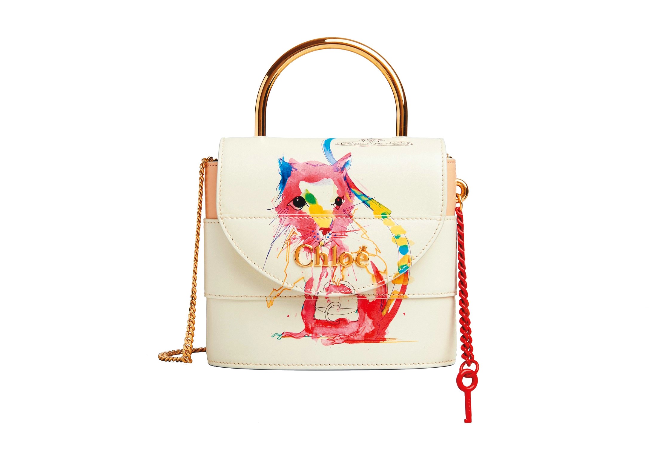 鼠年限量系列Aby Lock迷你鎖頭包，NT$59,500。（Chloé提供）