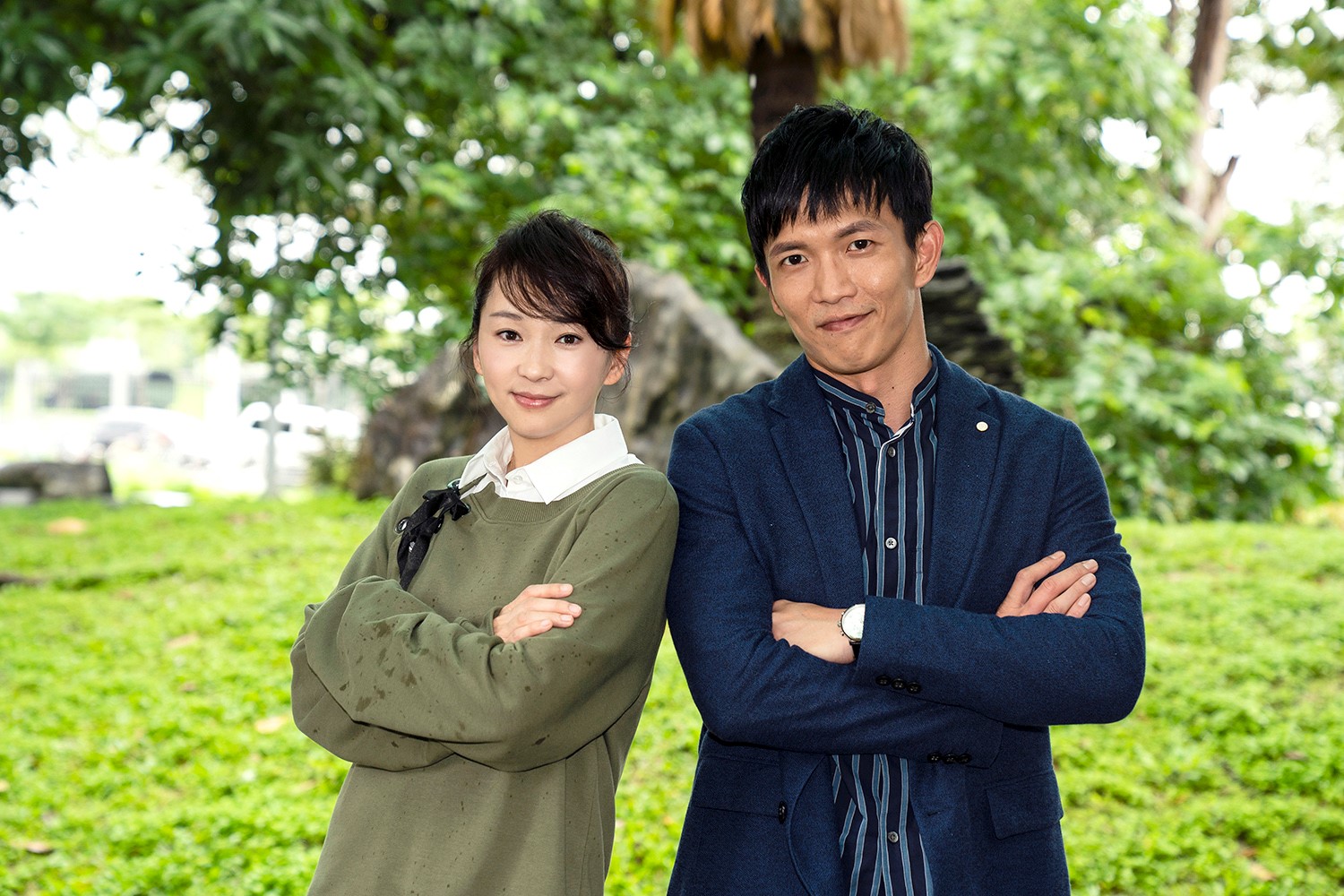 六月（左）與黃尚禾在《天堂的微笑》有對手戲。（TVBS提供）