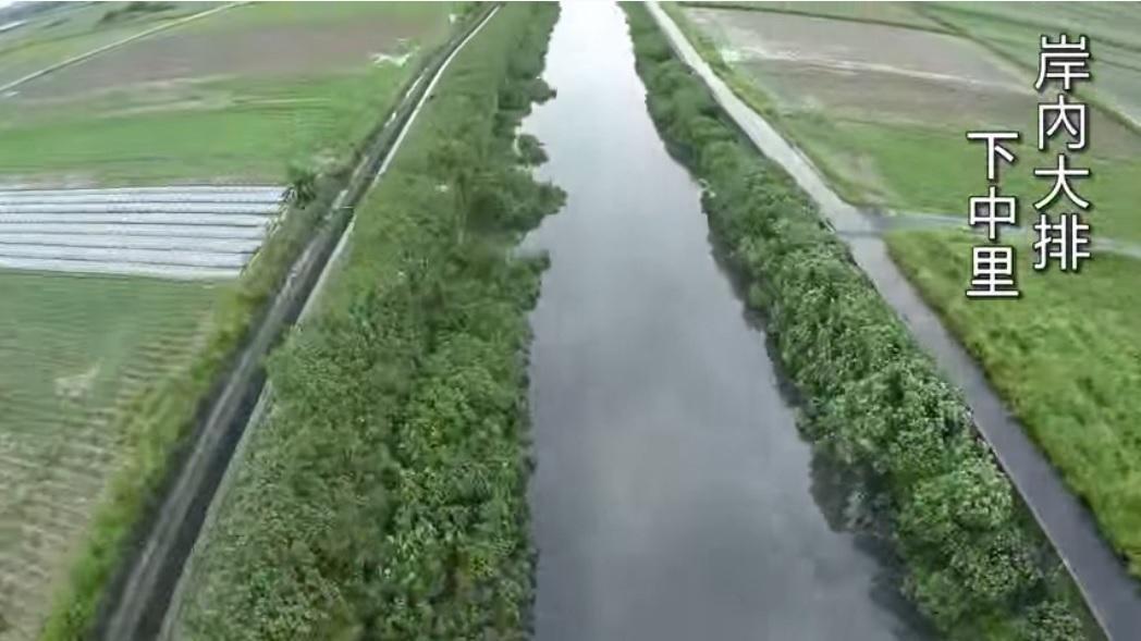 鹽水大排為台南市鹽水區重要的排水系統。(翻攝台南鹽水區公所鹽水大排空拍畫面)